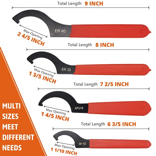 4Pcs Coilover Wrench Shock Spanner Wrench Set Universal Shock Tool Adjustment Tool For Most Coil Over