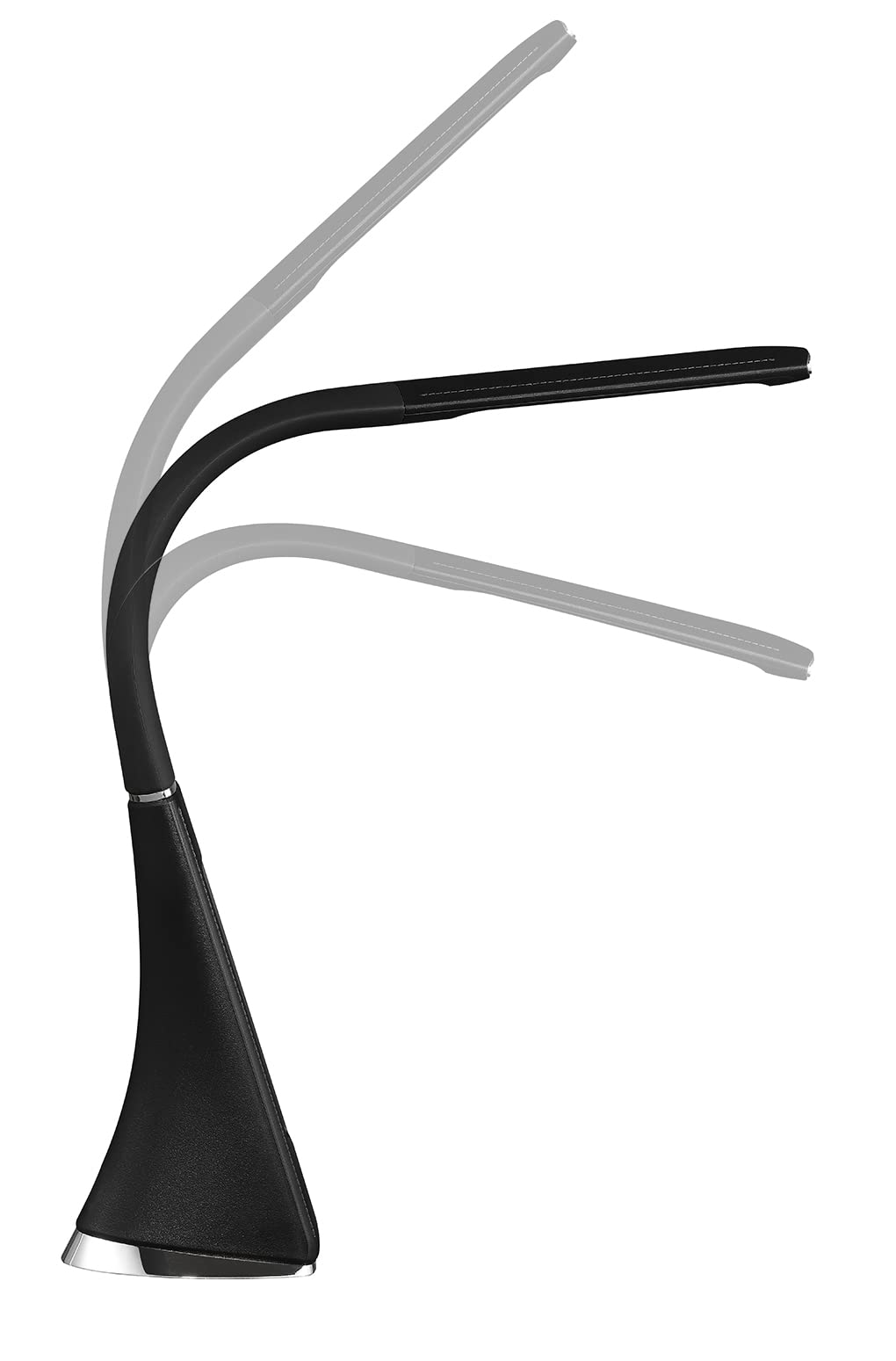 Lámpara de escritorio LED de cuello de cisne flexible con calendario de reloj y temperatura, ideas de regalo de oficina, lámpara de mesa táctil regulable con 3 niveles de brillo, luz moderna para 8