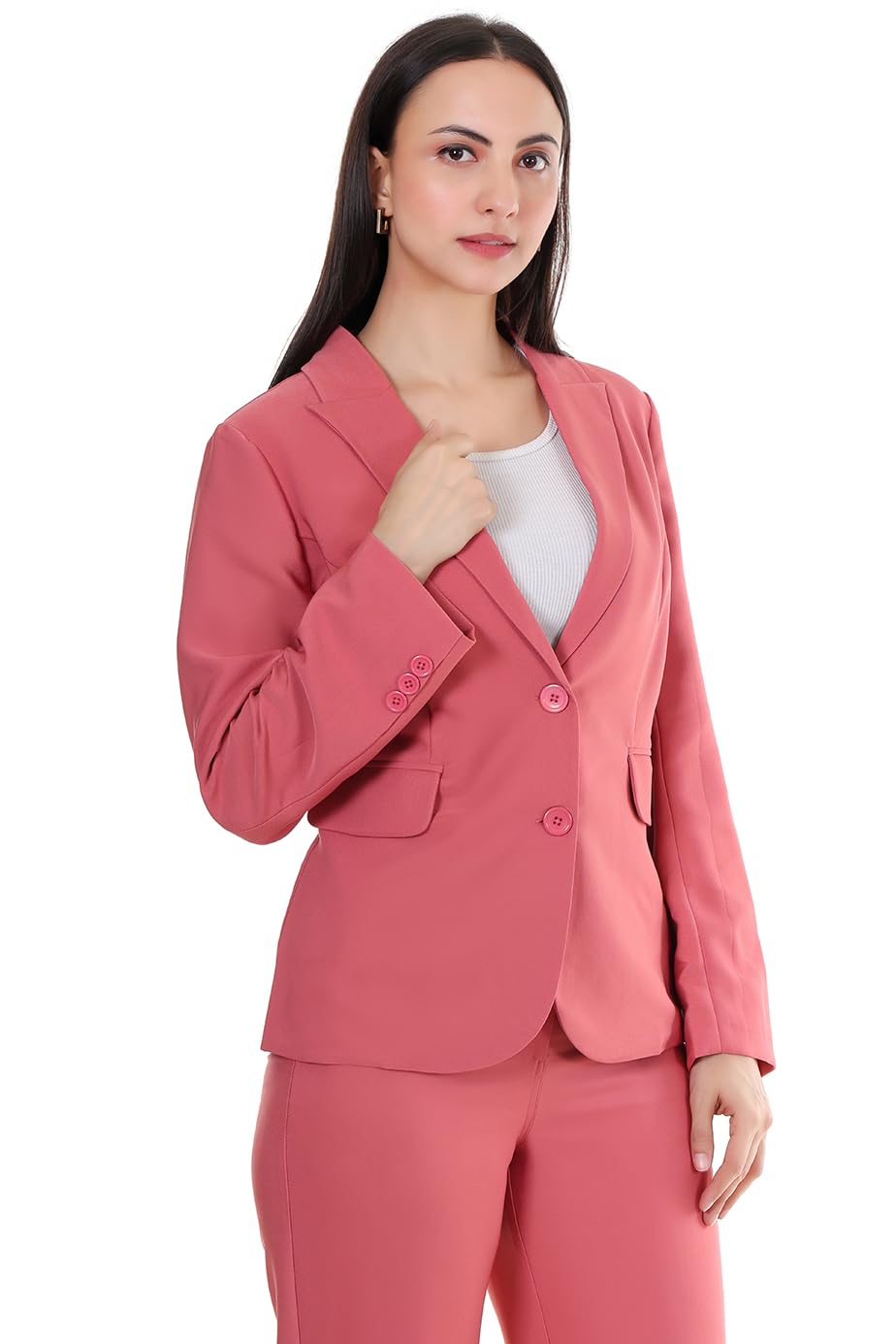 fuchsiabless Premium Banana Crepe Blazer for Women Formal Office Wear Solid Professional Workwear Coat-picture-17