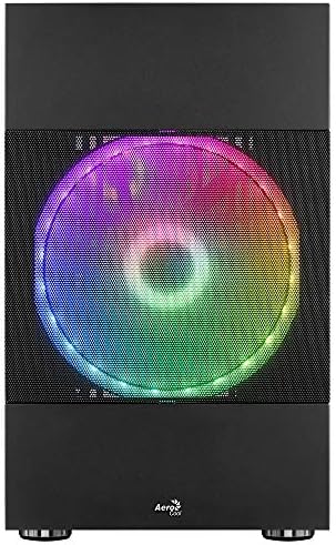 Aerocool Atomic ARGB Mini Tower PC Gaming Case with Temered Glass Window, 2 x ARGB Fans, 2 x USB 3.0, Supports Micro-ATX/Mini-ITX, Black ATOMICBK