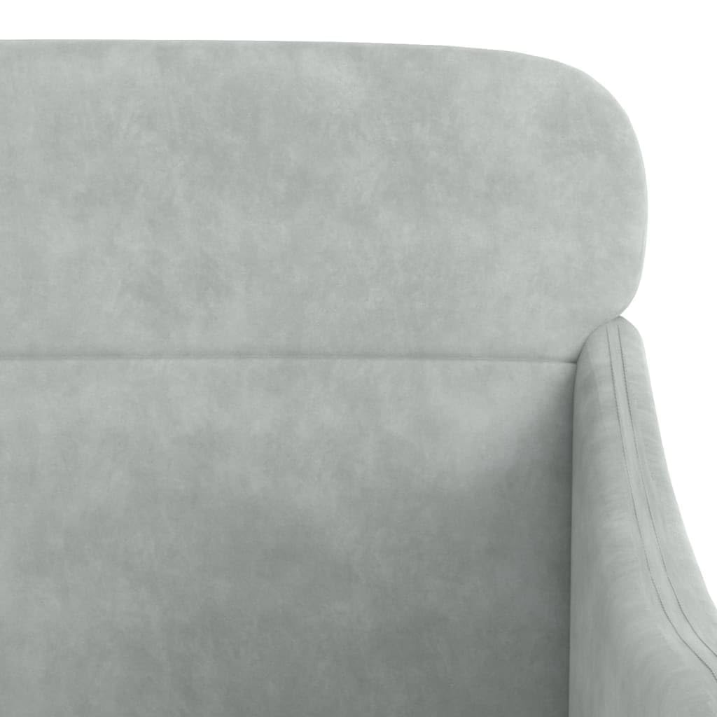vidaXL Fotel, jasnoszary, 63x76x80 cm, obity aksamitem