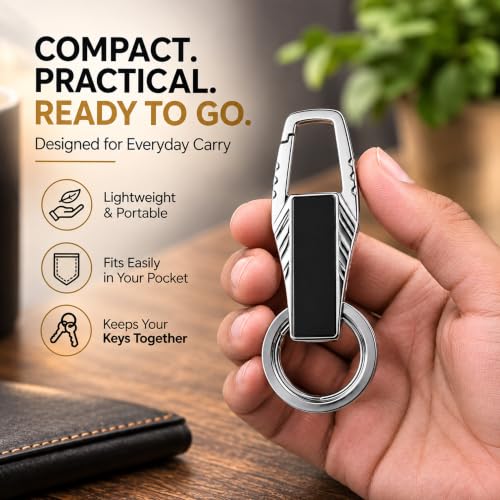Image of Storite Premium Metal Carabiner Keychain - Heavy Duty Clip Hook Key Holder with Key Ring for Car, Bike & House Keys, Belt Loop Organizer for Men & Women