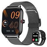 LODIMEKE Reloj Inteligente Mujer Hombre con Llamadas, 1.96' Smartwatch SpO2 Presión Arterial Frecuencia Cardíaca Sueño, 100+ Deportes, IP67 Podómetro Alarma Calculadora para Android iOS