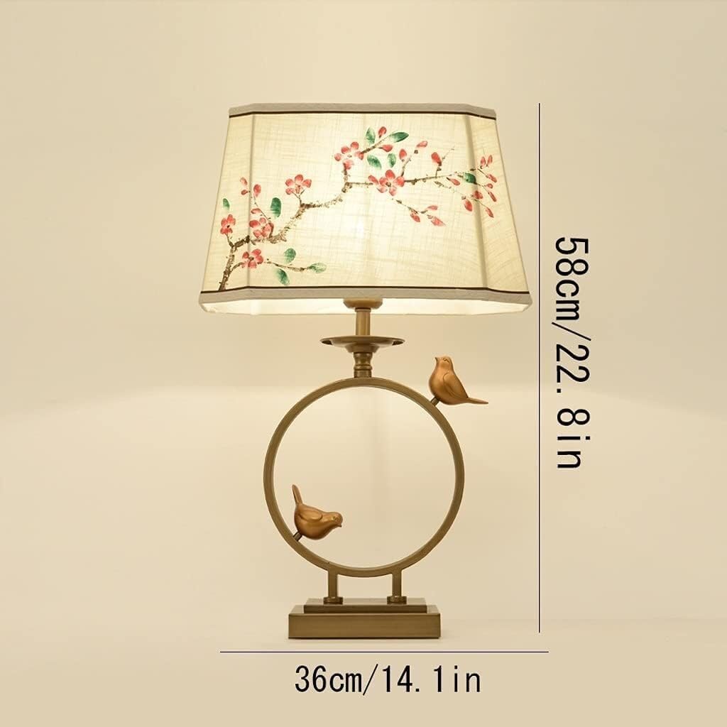 Lampa stołowa Lampy nocne Lampka nocna Malowana ręcznie tkanina Żelazna szafka nocna Salon Gabinet Sypialnia Chiński styl Antyczne biurko (przycisk Sw