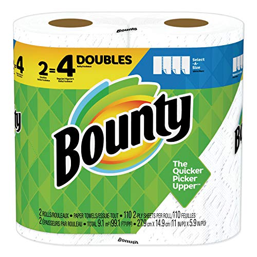 Image of Bounty Select-A-Size Paper Towels, White, 2 Double Rolls = 4 Regular Rolls , 64 Count (Pack of 2)