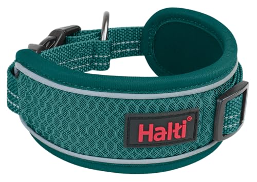 Image of Halti Anatomy Dog Collar | Size L, Teal | Wide Design Collar for Pressure Relief | Padded, Reflective & Adjustable | Matching Leash & Harness | For Large Dogs