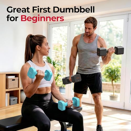 Image of FEIERDUN DB3 5-in-1 Adjustable Dumbbell Set of 2, 12LBS /20LBS Hand Weights for Women, Men, 1s-Adjust Dual-Stable Dumbbell Set for Women Home Gym & Outdoor