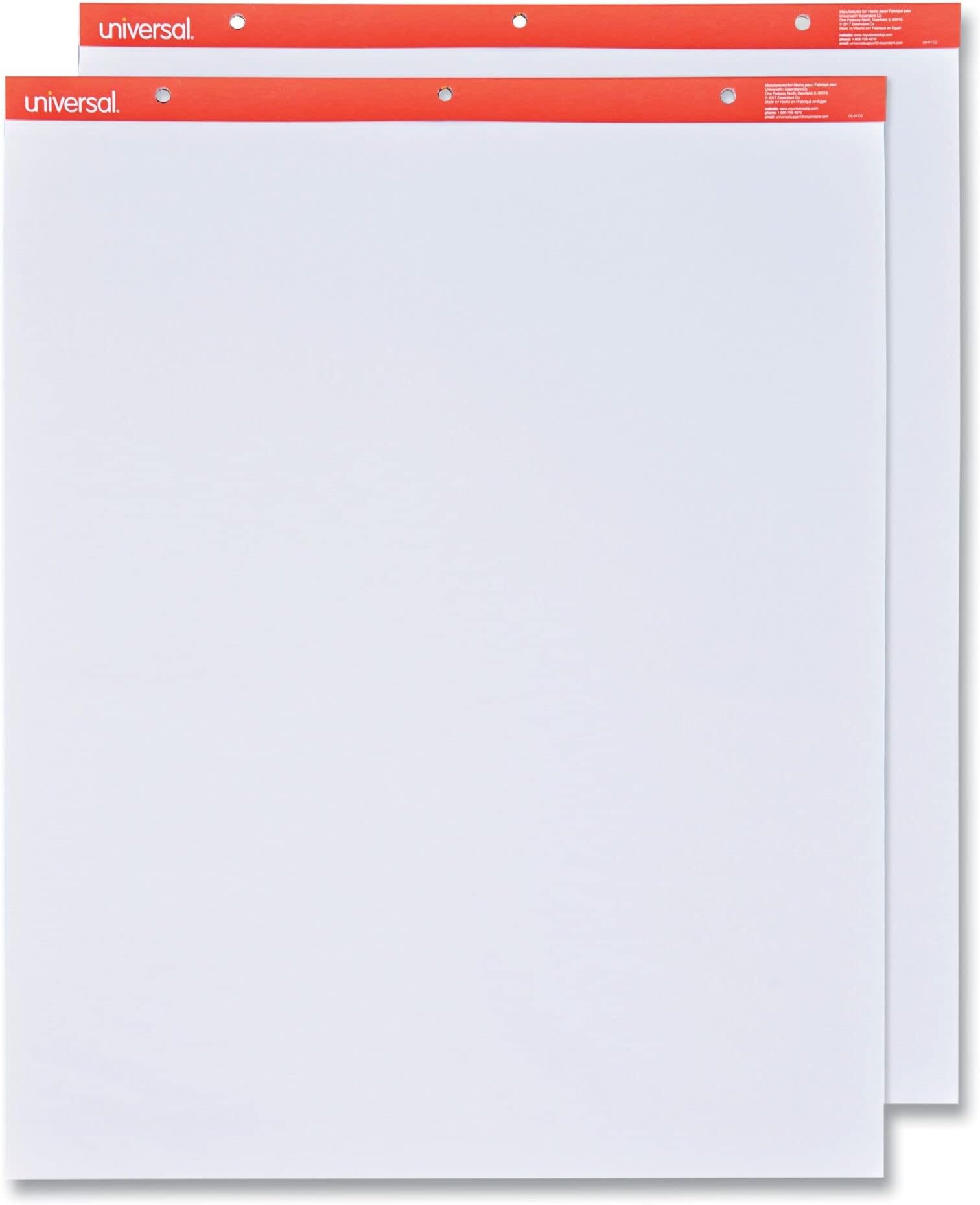 Universal 35600 Recycled Easel Pads, Unruled, 27 x 34, White, 50 Sheet (Case of 2)