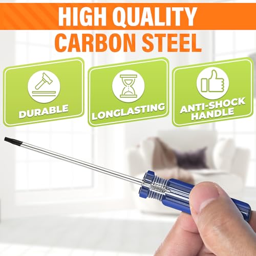 Image of T8 Torx Screwdriver with Magnetic Tip - 5.11 inch TR8 Tamper-Resistant Star Driver, Hardened Steel Shaft, Non-Slip Handle - Torx T8 Screwdriver for Game Controllers, Electronics, Laptops & Phone Repair