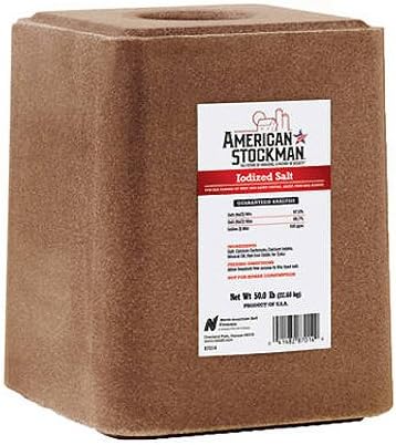 41015 American Stockman Iodized Block of Salt Pet Supplement, 50-Pound