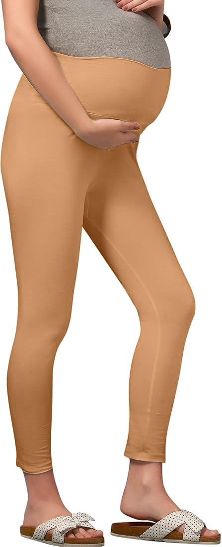 Women's Maternity Pants, Stretchable, Comfortable Fit (in, Alpha, XL, Regular, Standard, Beige)-image-46