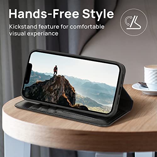 Oxa Leather Wallet Case, Iphone 11 Pro Max Leather Flip Cover With Card Holder, Rfid Blocking Case, Kickstand Function, Detachable Leather Wallet Case Black #TOP4