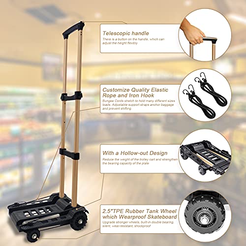 Carretilla plegable con 4 ruedas y carga de 88 lb miniatura 4