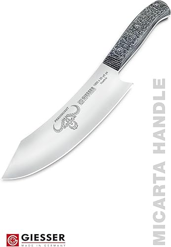 Miniatura 3 de Giesser desde 1776, PremiumCut, The Wolfpack, cuchillo de chef alemán de 8 pulgadas - Cuchillo Rock n Chop, cuchillo de barbacoa para niños,