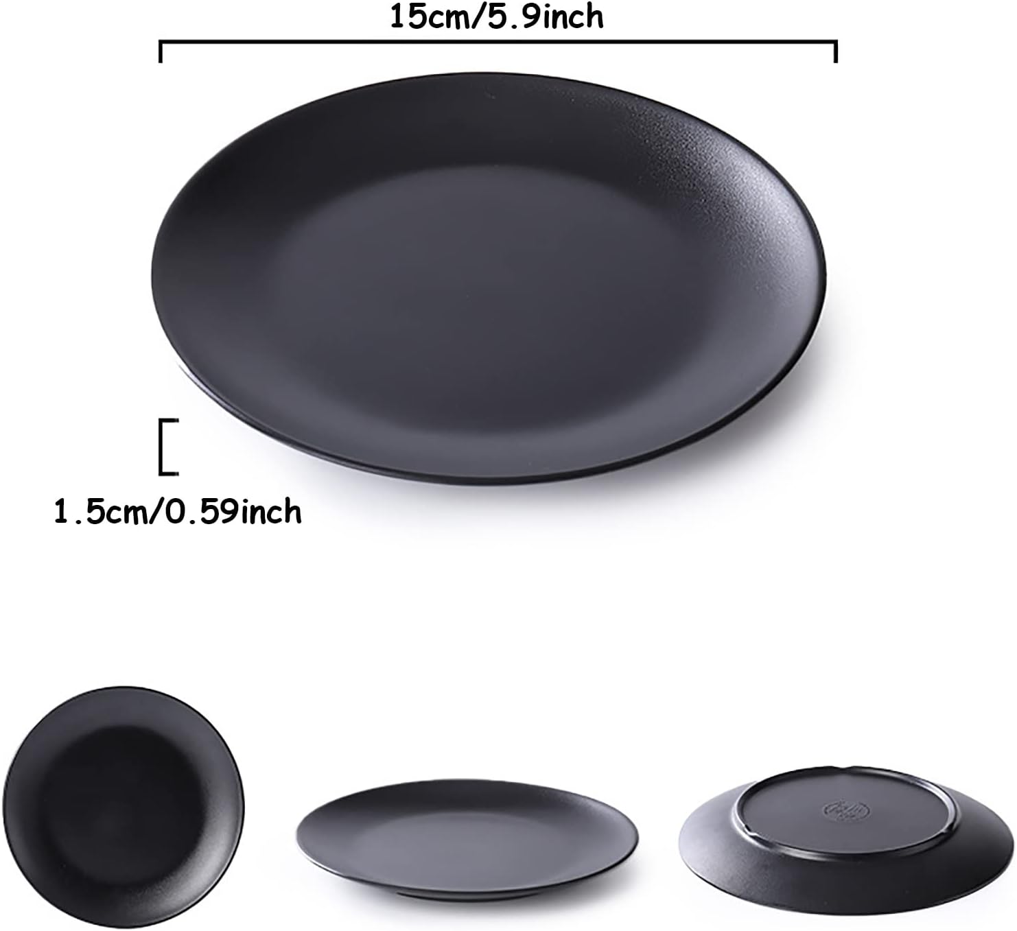 Jewelry Dish, Decorative Trinket Tray for Rings Earrings Necklaces, Jewelry Tray for Women, 5.9" Black