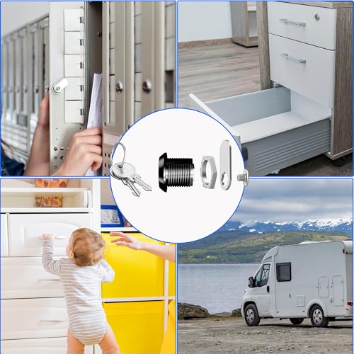 image for BOZXYE 3 Pack Cabinet Locks with Keys, 5/8