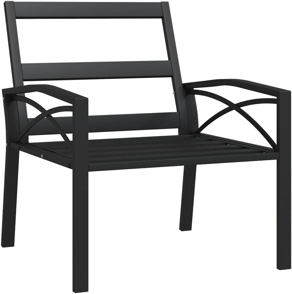 Patio Chair Balcony Furniture,Patio loveseat,Small Patio Furniture,Patio daybed,with Gray Cushions 26.8"x29.9"x31.1" Steel