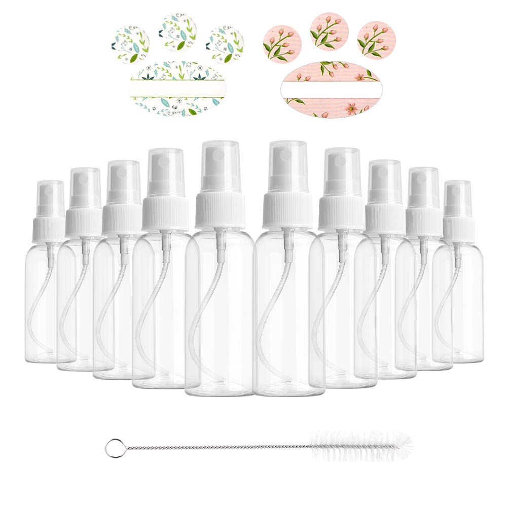 Eathtek 10 Pack 50ML Clear Spray Bottle BPA Free Plastic