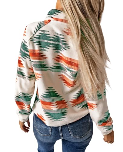Womens Fleece Jacket Western Aztec Print Long Sleeve Snap Casual Button Down Shacket Trendy Jackets Fall Outfit Pocket3