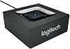 محول بلوتوث لاسلكي من Logitech، محول بلوتوث لأجهزة الكمبيوتر الشخصية/أجهزة Mac/الهواتف الذكية/الأجهزة اللوحية/أجهزة استقبال الصوت والفيديو، إقران سهل بضغطة زر واحدة، ميزة الوصول المتعدد، مخرجات صوت 3.5 مم وRCA، أسود/أزرق