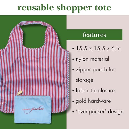 kate spade new york Reusable Shopping Bag, Over-Packer (Red/Blue Stripe) by kate spade new york - Used condition - Image 4