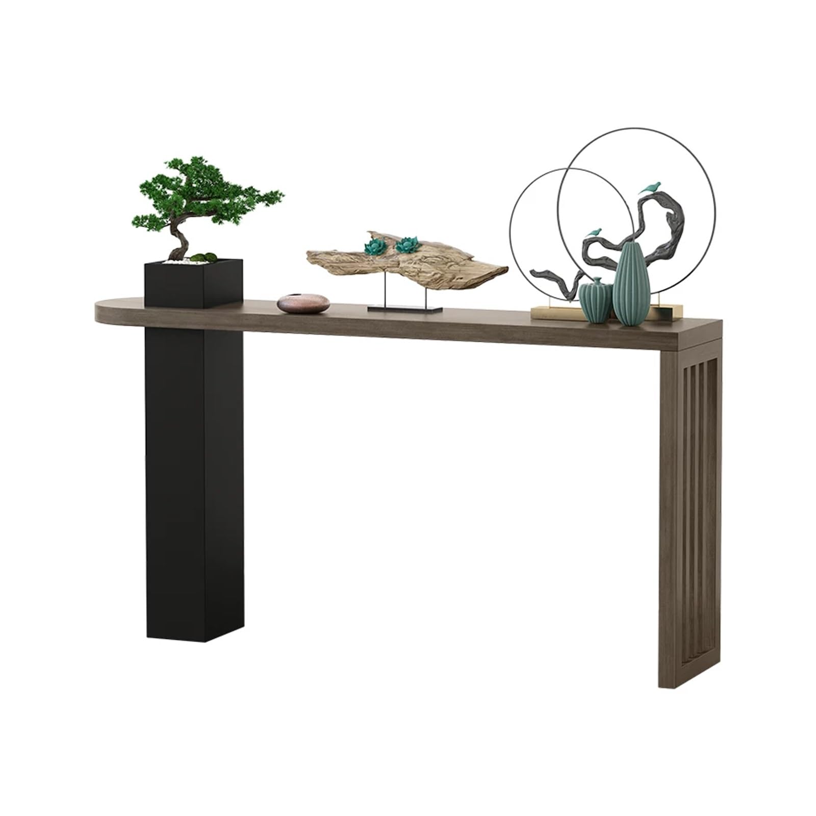 Mesa consola de madera facil de instalar para sofa y entrada