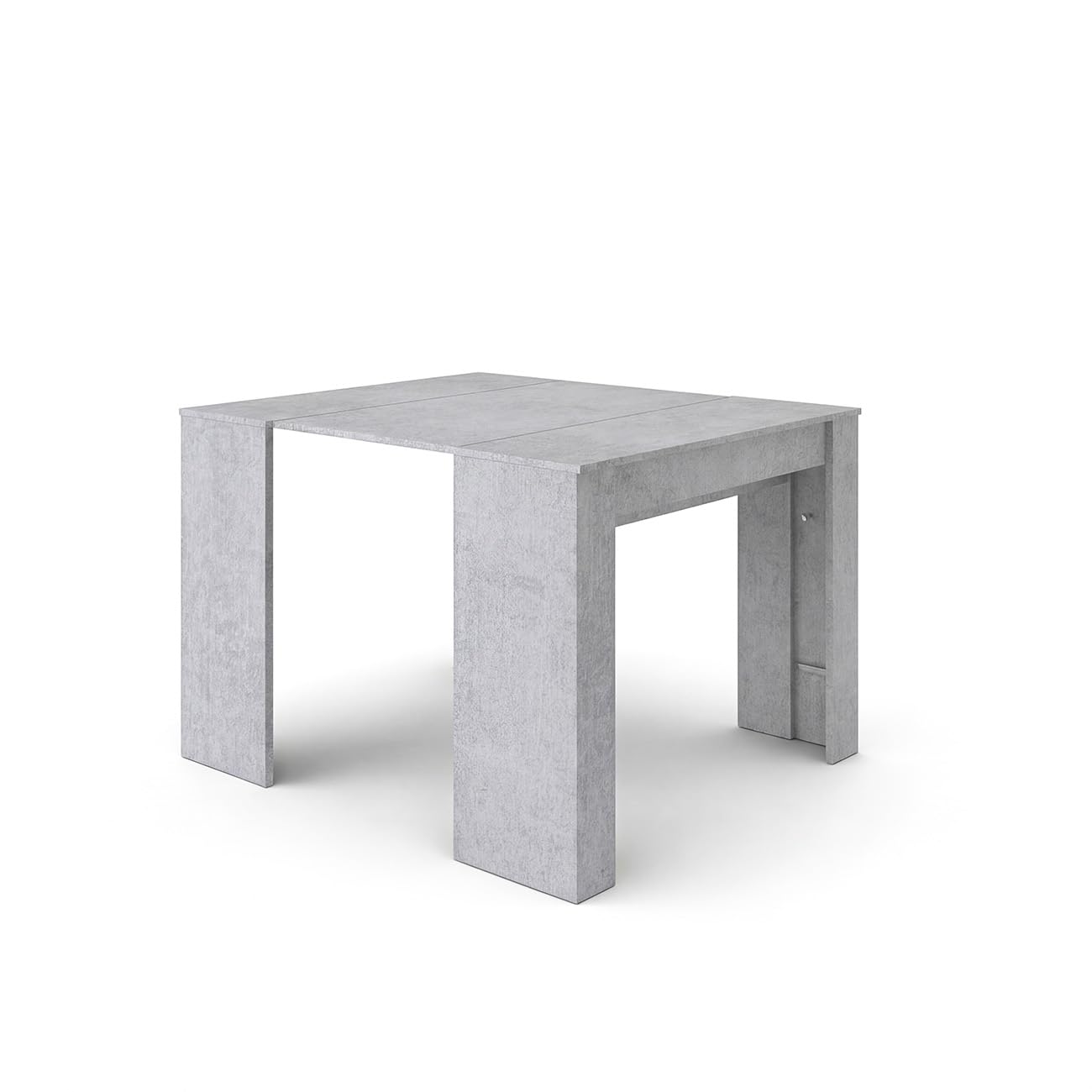 duehome | Mesa de Comedor, Consola, Mesa Extensible, Mesa para Salon, Recibidor o Cocina, Acabado en Cemento, Modelo Denis, Medidas: 50-235 cm (Largo) x 90 cm (Ancho) x 78 cm (Alto)