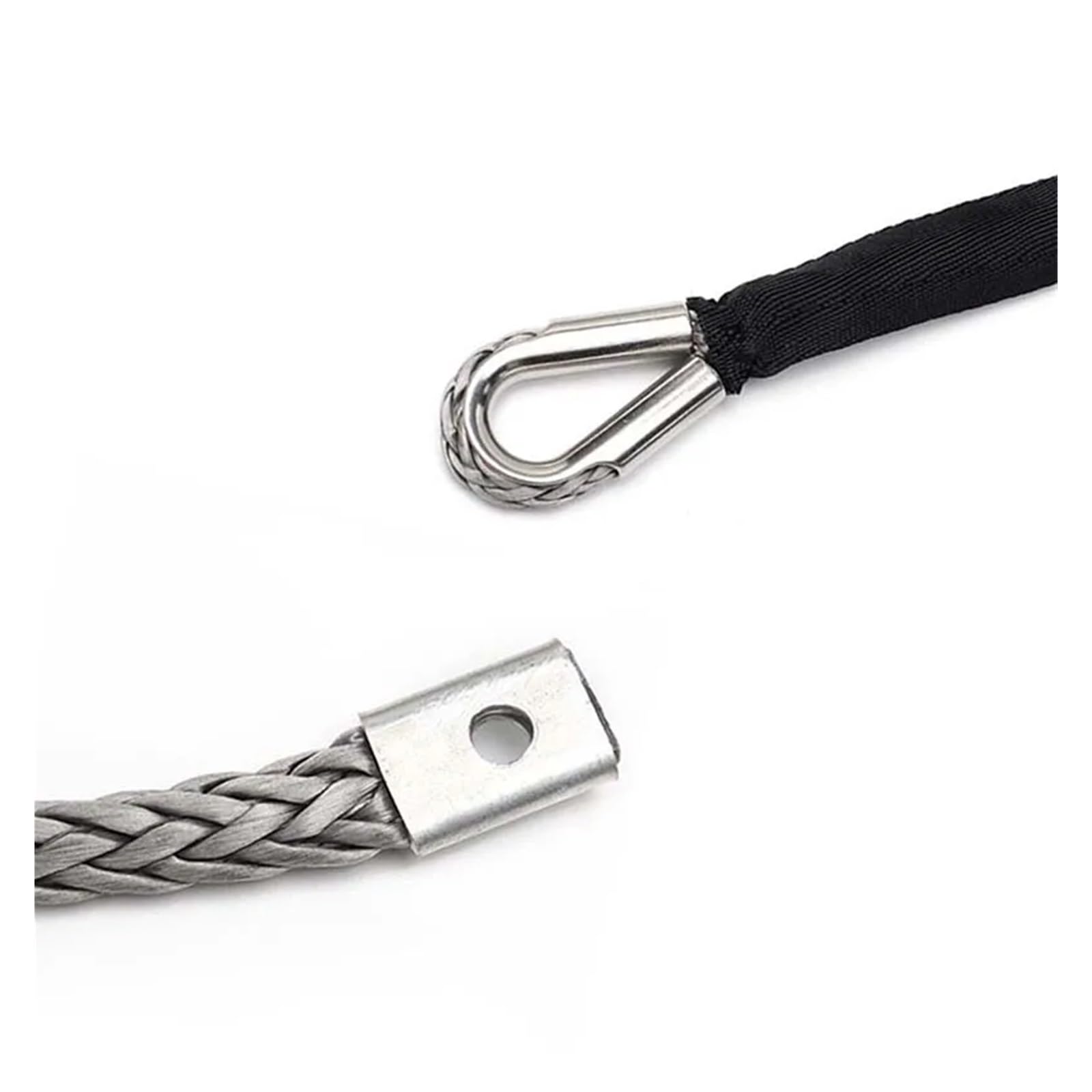 Corda di Traino Linea di Corda Sintetica for Verricello for Auto 2/5" X 100ft Cavo di Recupero Grigio 4WD ATV Corda Resistente Avvolta in Un Anello 10MM X 30M 23000LBS Facile E Sicuro