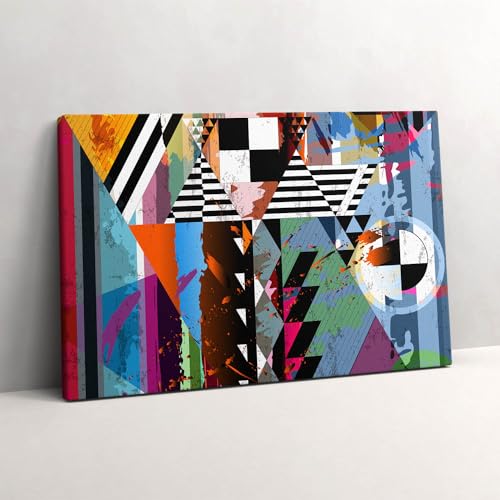 Image sur toile 60x40cm - Rayures et triangles abstraits Wallfluent décoration murale
