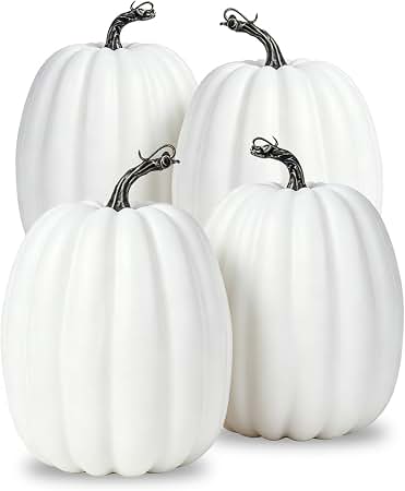 ブロッターアート White on White 5枚セット繊細加工 【匿名配送】 Amazon.com: Dandat 1 Piece 8.7 Inch White Artificial Pumpkin Fall