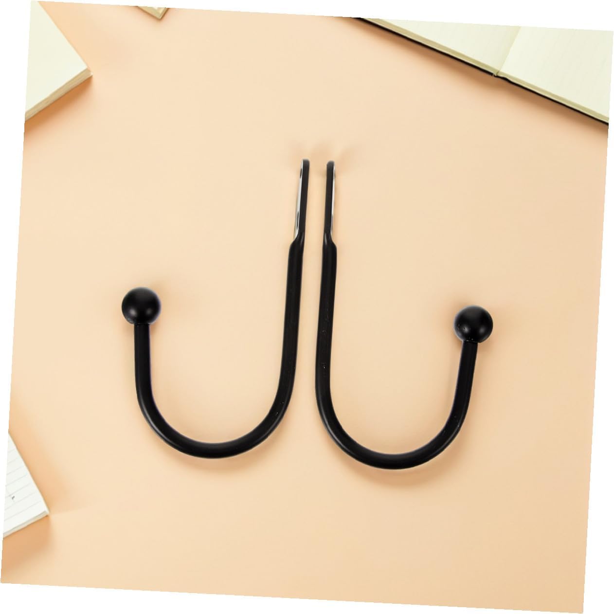 4pcs Black Metal U-Shaped Curtain Holdbacks Tie Back Hooks for Drapes Wall Mounted Curtain Holders Heavy-Duty Window Treatment Hardware for Living Room Bedroom