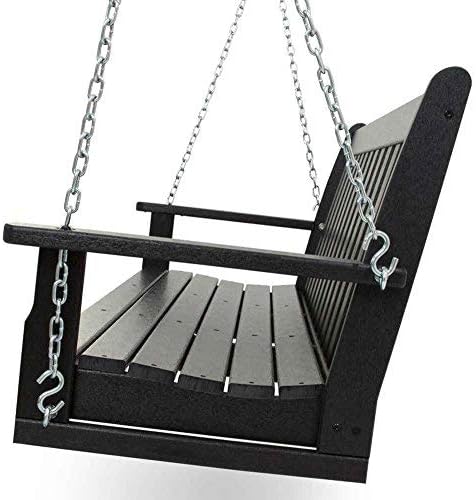 POLYWOOD GNS60BL Vineyard 60" Outdoor Swing, Black