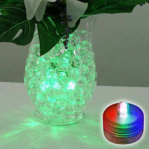 Image of Submersible LED Lights cr2032 Battery Powered Underwater Waterproof LED Tea Light Candles for Events Wedding Centerpieces Vase Floral Xmas Holidays Home Decor Lighting(Pack of 12) (Multi-colored)