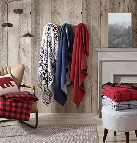 Image of Eddie Bauer Home Throw Pillow with Zipper Closure, Perfect Luxurious Bedding Set for Bed or Sofa, 16 inch x 20 inch, Bear Twill Red