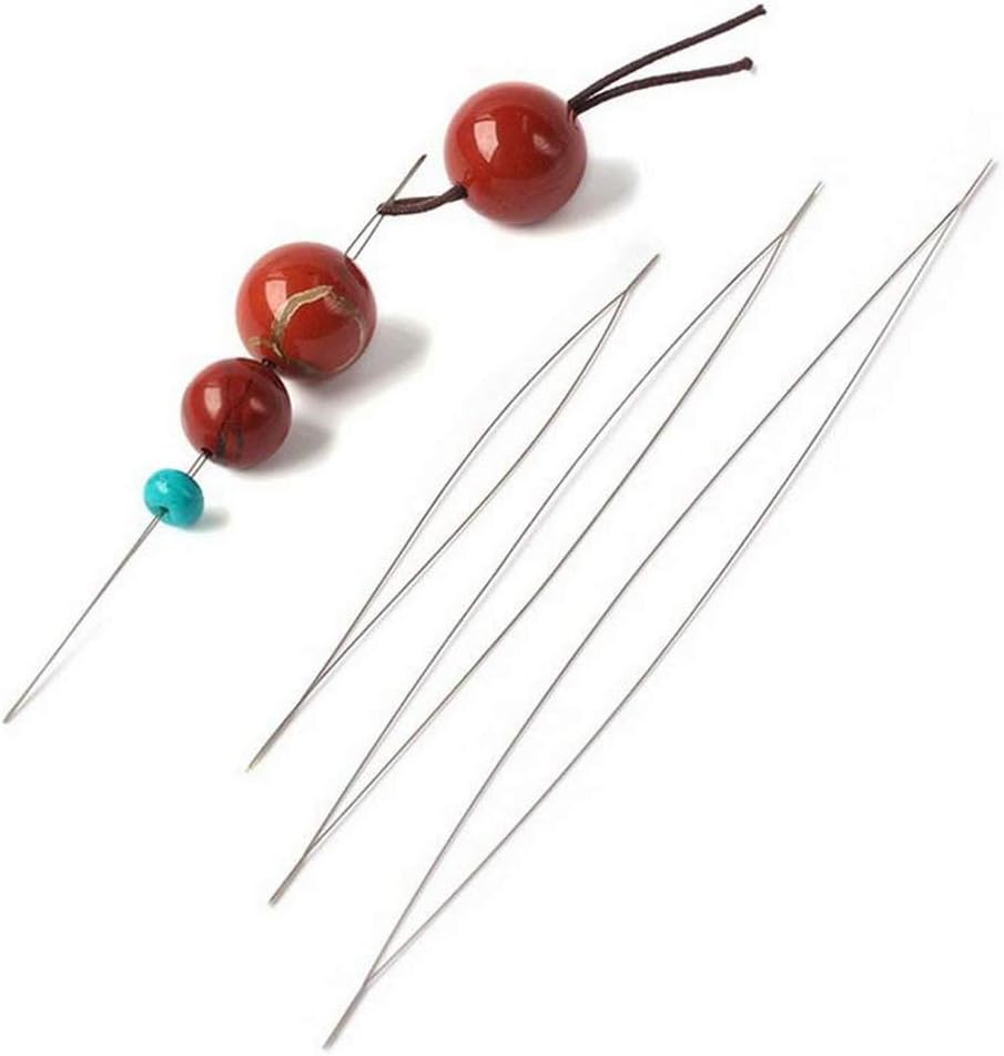 SUMAJU 16 Pieces Beading Needles with Needle Bottle, 5 Sizes Seed Beads Needles Beading Big Eye Collapsible Beading Needles Set for Jewelry Making