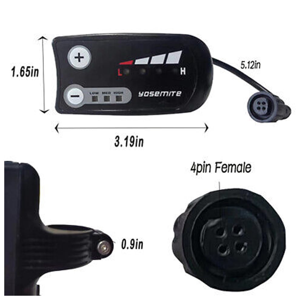 NULKOMMA Universal Bike LED Display Meter 24V 36V 48V Cycling Computer