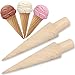 2 sztuki foremek do lodów w kształcie stożka, stożkowe stożki, stożki, drewniane stożki, kremowe wałki do ciasta w kolorze kremowym, formy do rogów lodu, formy do wałków do ciasta z kremem do lodów, do gofrów DIY, do gofrów lodowych