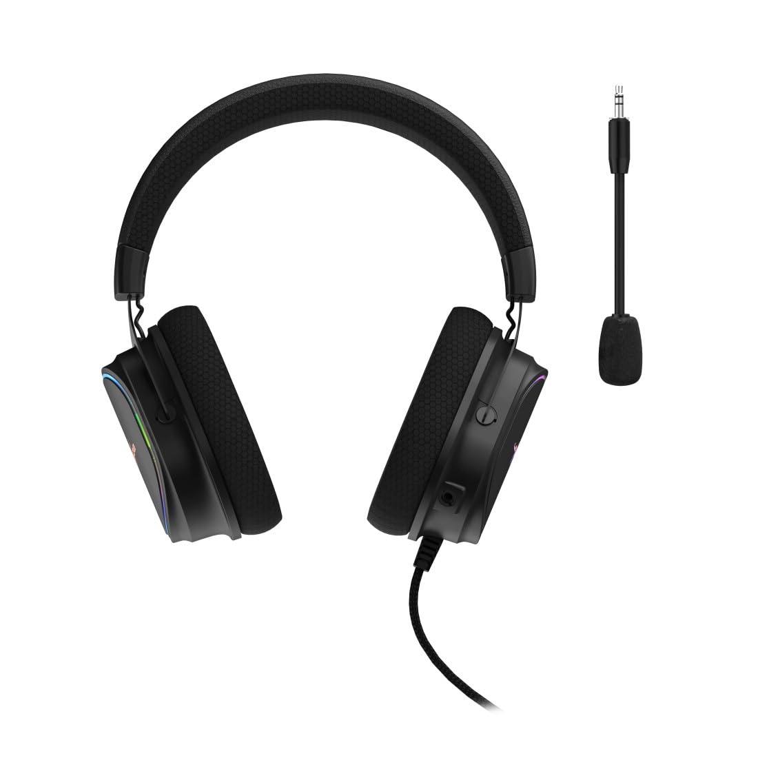 uRage Casque Micro Gaming (Casque Gamer optimisé PC PS5, certifié DTS X, Casque de Jeu Son Virtual Surround 7.1, LED RGB, Micro Amovible, Cable USB-A 2.2m) Noir
