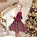 Sunny Fashion Girls Dress Burgundy Velvet Tartan Snowflake Tulle Bow Long Sleeve Christmas Winter Size 8