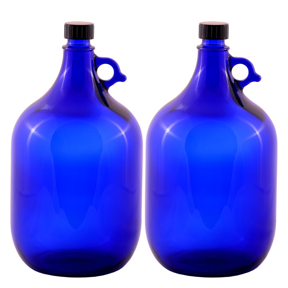 Albert's Premium Selection 5 Liter Henkelflasche Glasballon blau Deckel
