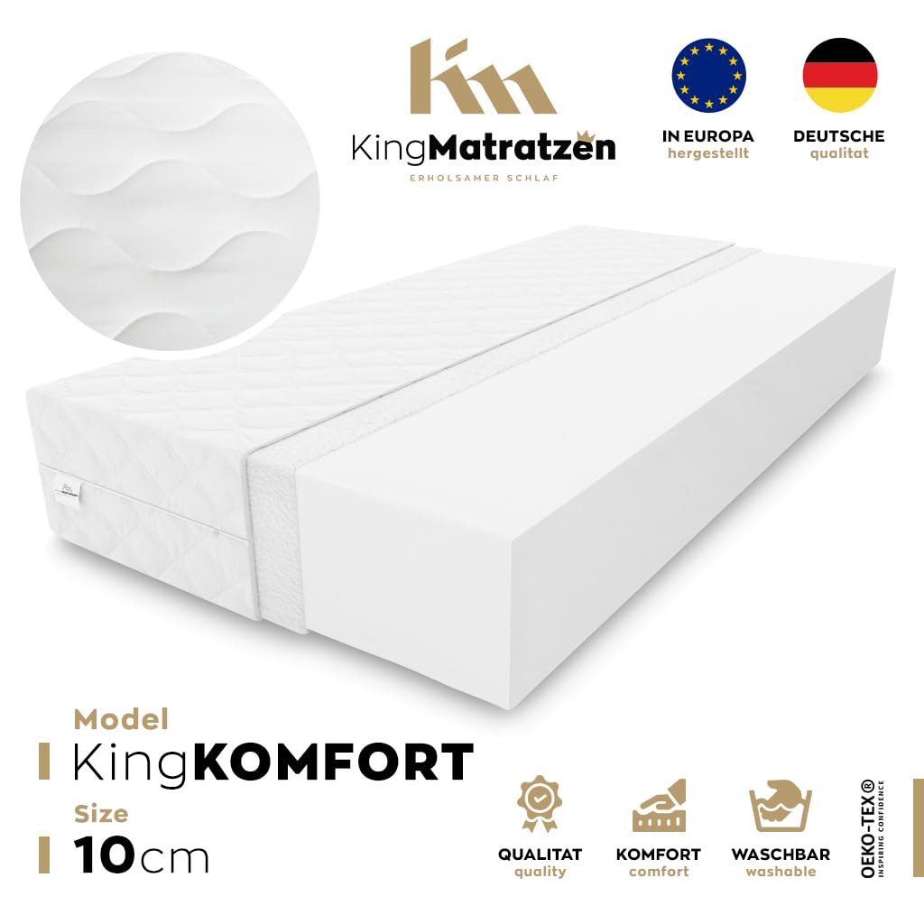 Matratzen Schaumstoff rollmatratze kaltschaum Bett matratzen H3 KingKOMFORT 10cm (Komfort 80X180x10)