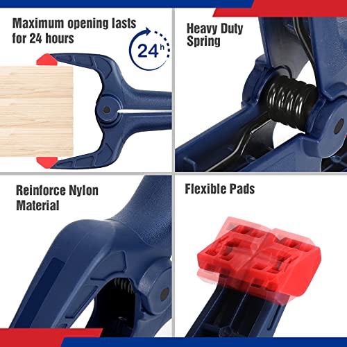 WORKPRO 8-Piece Clamp Set for Woodworking, 4-pack 4-1/2" Mini Bar Clamps and 4 Spring Clamps, Light-Duty Quick-Change Clamp/Spreader with 50 lbs Load Limit - Image 4