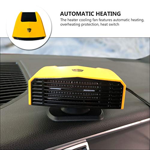 FAVOMOTO Aquecedor Portátil de Carro Descongelador Desembaçador Aquecedor Elétrico Automático Amarel