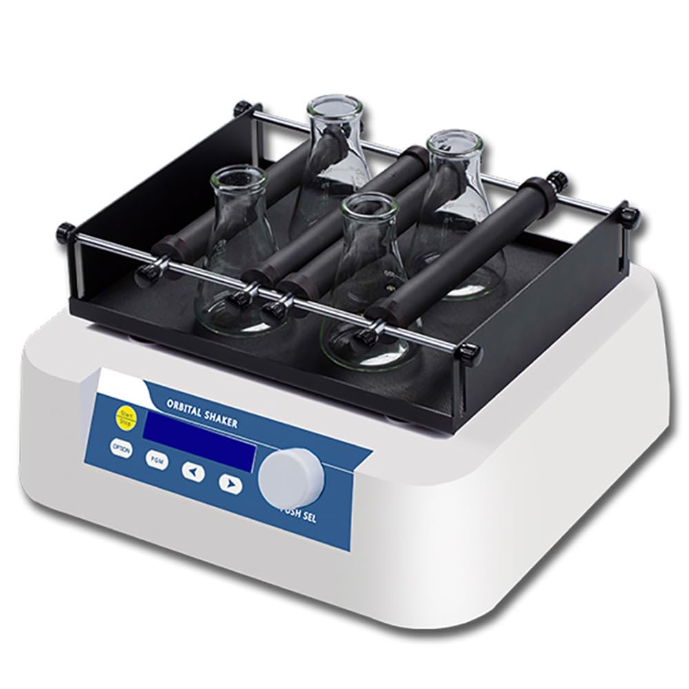 Agitador orbital de laboratorio, oscilador rotador de 50-250 rpm, temporizador digital ajustable de 4 varillas, para frascos de 4 x 250 ml o 6 x 100 ml