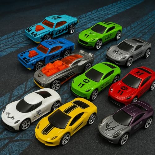 Image of Car Wheels 10 Pack Die-Cast Cars, Multi-Color, Toy Vehicle Set, Ages 3+