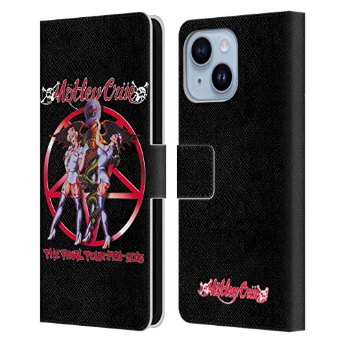 Étui Motley Crue iPhone 14 Plus Head Case Designs en Cuir Housse Portefeuille