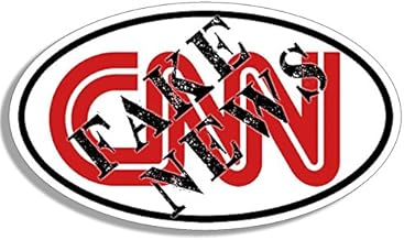 Oval CNN Stamped as Fake News Sticker Decal (Political Anti msm Trump) 3 x 4 inch