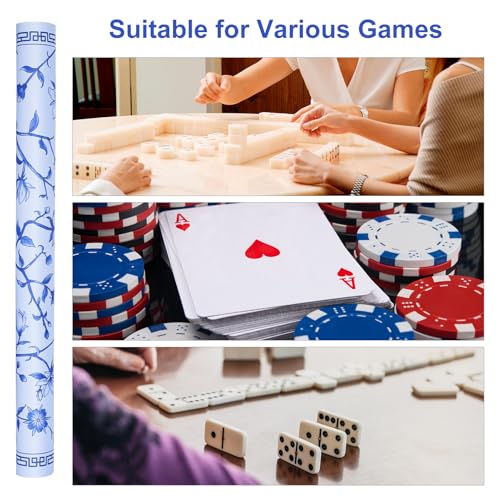 Tapete Mahjong azul con bolsa de transporte miniatura 7