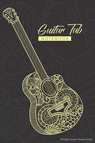 Guitar Tab Notebook: Guitar Tablature Book with Blank Tabs and 100 Popular Chord Charts ( 6 x 9 100 pages ) image 2