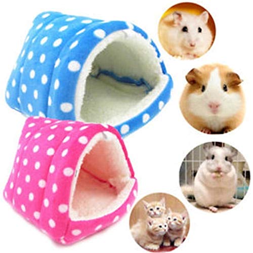 Pet LJ Nido de pájaro triangular grueso cálido nido de loro, hamster, tamaño: L-13 x 14 cm (azul) (color: azul)